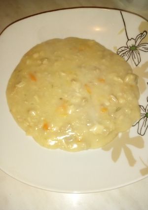 O poză a rețetei Ciulama de pui cu legume.