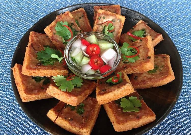 Recipe of Homemade 🧑🏽‍🍳🧑🏼‍🍳 Asian Party Food ideas •Thai Appetizer Recipes•Thai Pork Toast |ThaiChef food