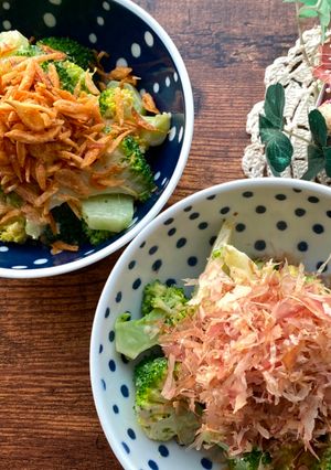 A picture of Broccoli Mayo Oyster sauce Salad.
