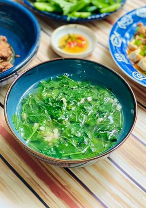 Hình của món Canh Rau Tập Tàng Nấu Thịt Bằm.