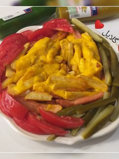 عکسی از دستور سوسیس سیب زمینی پنیری 😋