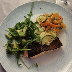 A picture of Steamed creamy salmon & veg.