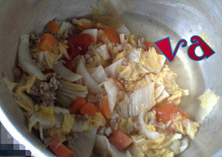 Cah Sawer Moo... 🐮 (Sawi, Wortel, dan Daging Sapi) 😊