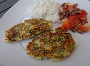 Foto de Pataniscas de courgette e feijão verde