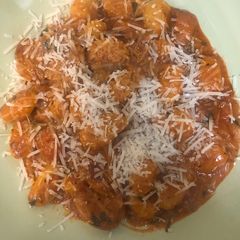 Gnocchi with Roasted Red Pepper and Chorizo Sauce A picture of Gnocchi with Roasted Red Pepper and Chorizo Sauce.