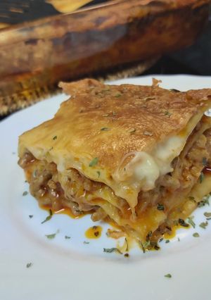 O poză a rețetei Lasaña de carne tocată mixtă!.