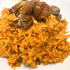 A picture of Smokey Jollof Rice.