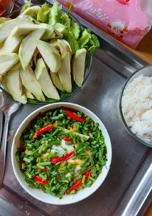 Hình của món Mắm chưng khô cá sửu và thịt heo ba rọi.