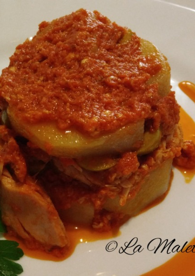 Una foto de Pastel de patatas al pesto