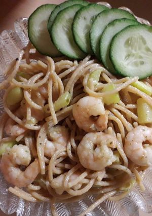 Garnélás cukkinis tészta recept fotója