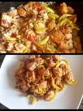 Salmón al woock, con vegetales y arroz. #delantaldorado