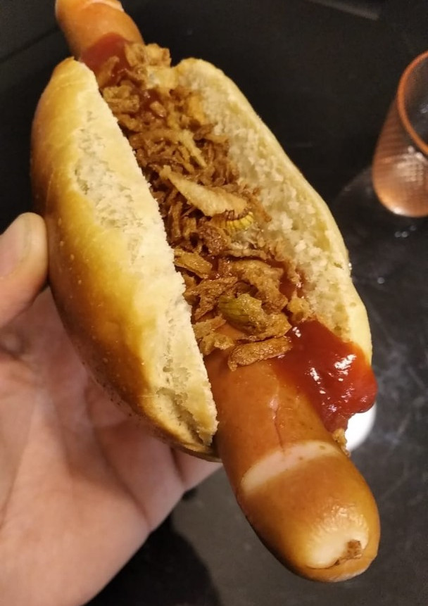Una foto de Hot dog con pan casero