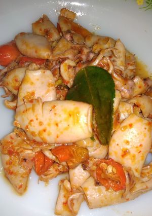 Foto resep Cumi asin masak pedas