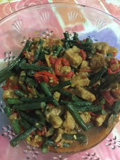 Foto resep Tumis kacang panjang tempe pedes