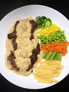Foto resep Beef steak with mushroom sauce