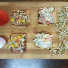 Healthy Moong sprouts canapes A picture of Healthy Moong sprouts canapes.