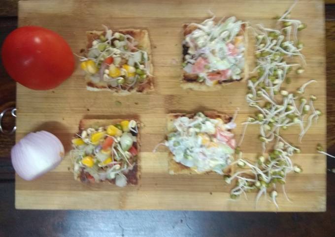 Healthy Moong sprouts canapes