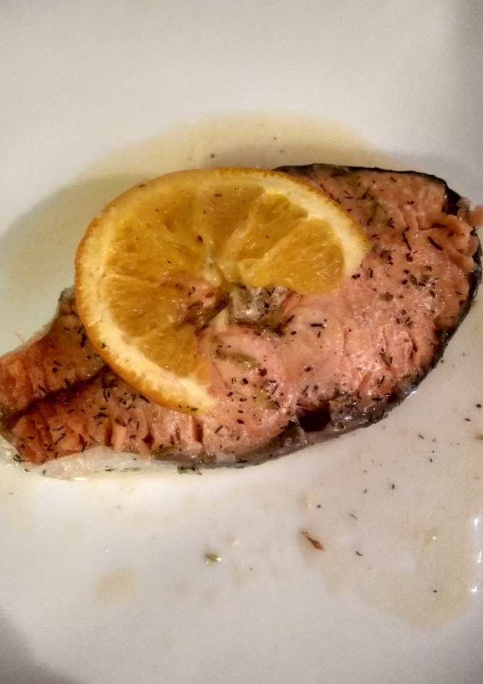 Una foto de Salmón en papillote en el microondas