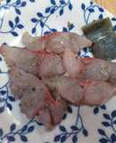 西式醃竹筴魚生魚片