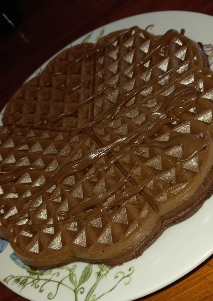 Una foto de Waffle de algarroba 🧇 ♡