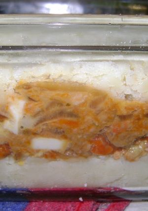 Una foto de Pastel económico de papas, anco, carne