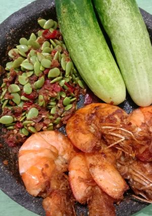 Foto resep Udang goreng sambal lamtoro