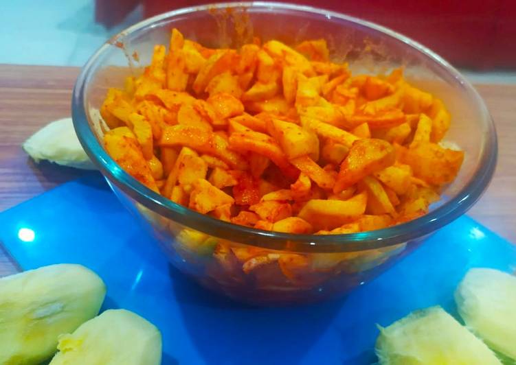 Easiest Way to Make Any-night-of-the-week Hing Raw Mango pickle (spicy)