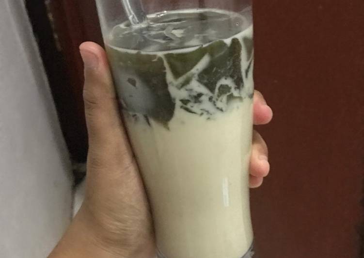 Resep Thai Tea Dengan Grass Jelly / Cincau Hijau / Daluman Anti Gagal