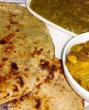 Hara palak ka saag, bajra roti with kanda karela