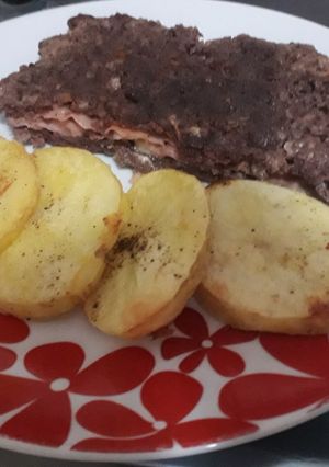 Una foto de Hamburguesa rellena