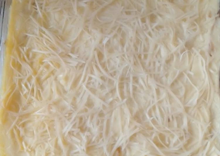 Cara menyiapkan Spaghetti Kornet dengan Saus Brulee  yang Enak
