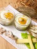 Baked Eggs with Mushrooms, Comté, and Chives