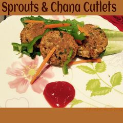 A picture of Sprouts and chana cutlets.