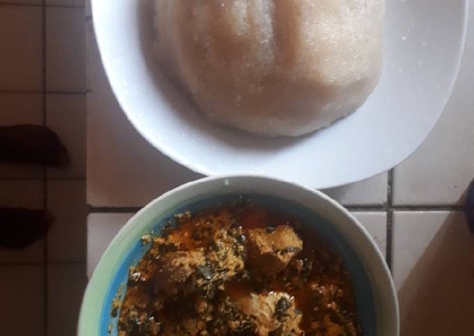 Eguisi soup and Eba