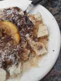 Postre riquísimo de tofu y arrope