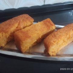A picture of Carrot orange eggless cake.