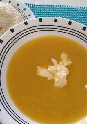 Una foto de Crema de apio con queso crema