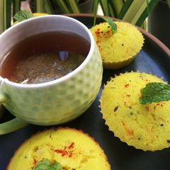 A picture of Baked suji (semolina)cup cakes.