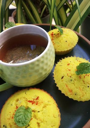 A picture of Baked suji (semolina)cup cakes.