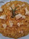 Risotto alla zucca con pepite di parmigiano al microonde