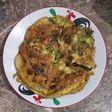 Telur dadar daun bawang kornet