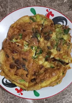 Foto resep Telur dadar daun bawang kornet
