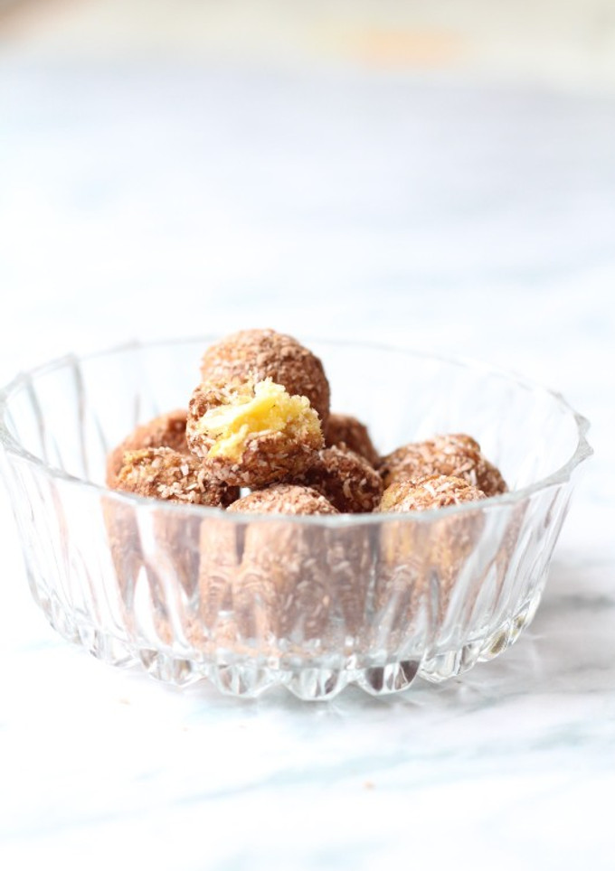 Una foto de Trufas de plátano macho