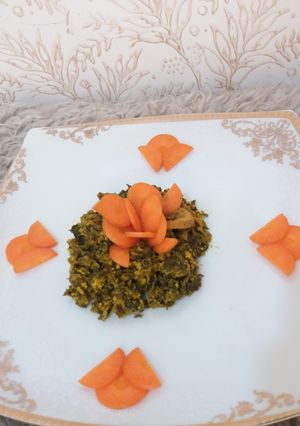 عکسی از دستور نرگسی اسفناج و توله با قارچ