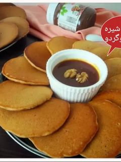 عکسی از دستور پنکیک شیره انگور و گردو (پنکیک رژیمی)