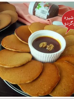 عکسی از دستور پنکیک شیره انگور و گردو (پنکیک رژیمی)