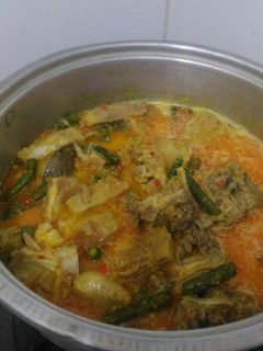 Foto resep Sayur lodeh tewel, kacang panjang, and balungan ayam