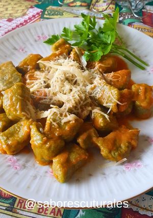 Una foto de ⚪️Ñoquis de Hojas de Remolacha con Ricota 🍽🌿