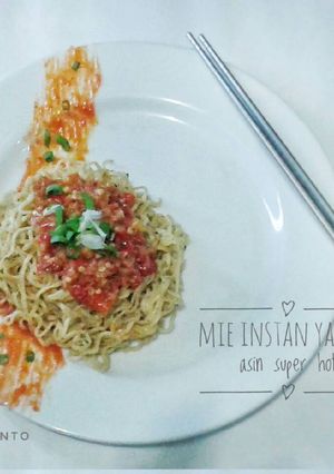 Foto resep Mie instan yamin asin, super hot