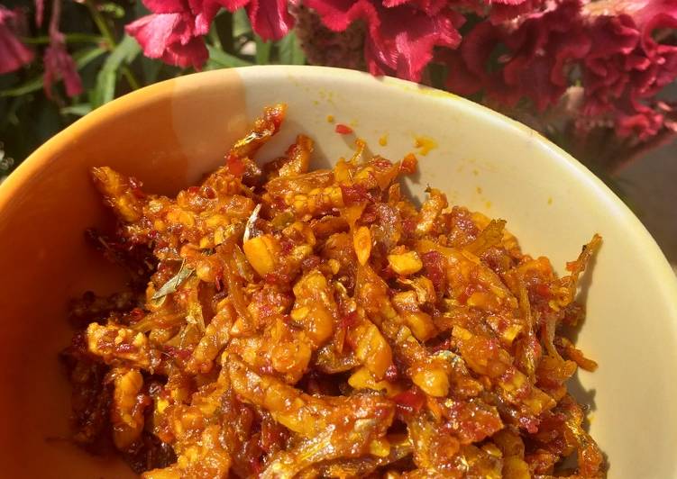 Resep Sambal merah teri tempe Anti Gagal